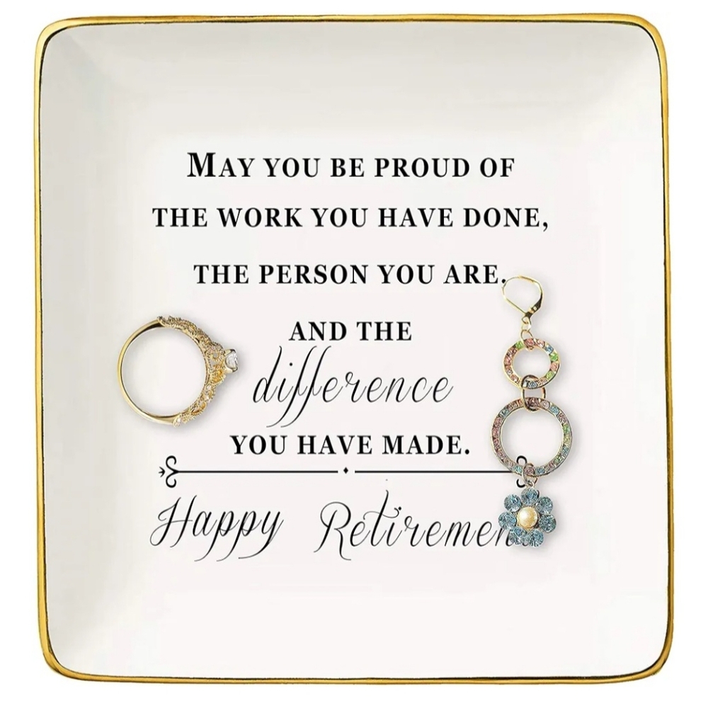 Retirement Gifts, Happy Retirement Ring Dish Gifts Coworkers